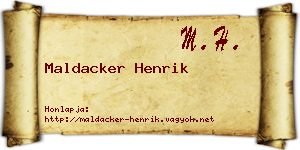 Maldacker Henrik névjegykártya